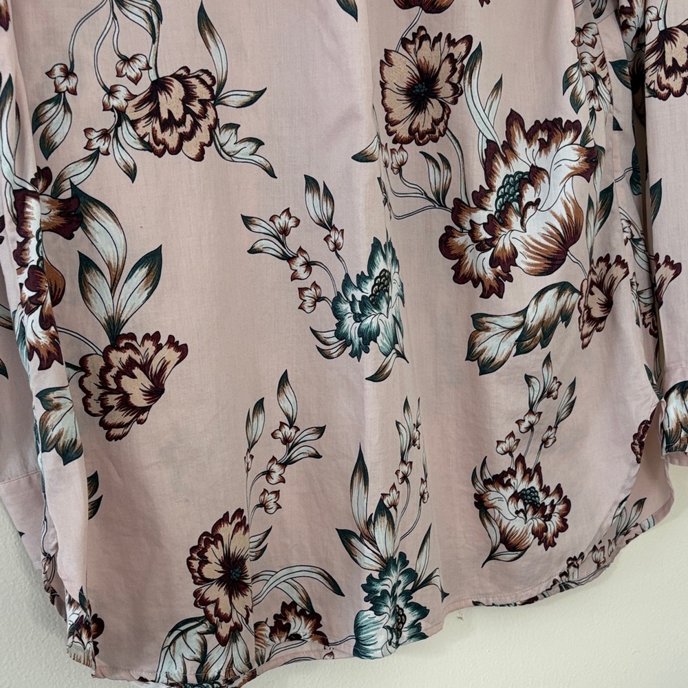 Lauren Ralph Lauren Button-Down Shirt Floral 100% Cotton Blush Pink Plus Size 1X - Picture 12 of 12